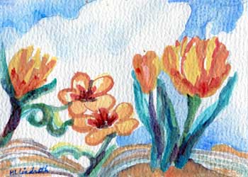 "Tulip Time" by Mary Lou Lindroth, Rockton IL - Watercolor